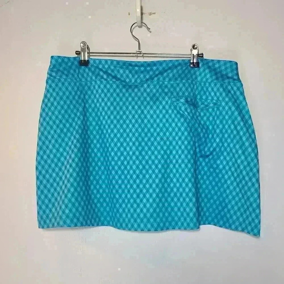 Nike Golf Tour Performance Dri-Fit Turquoise Gingham Sz L - Picture 1 of 7